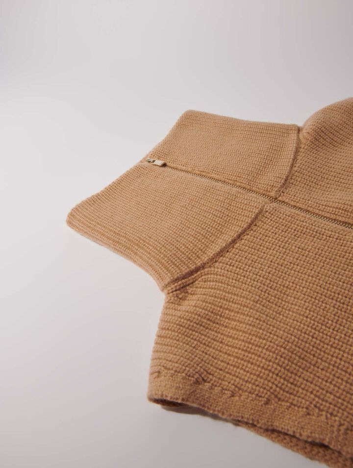 Collo con zip in lana e cashmere