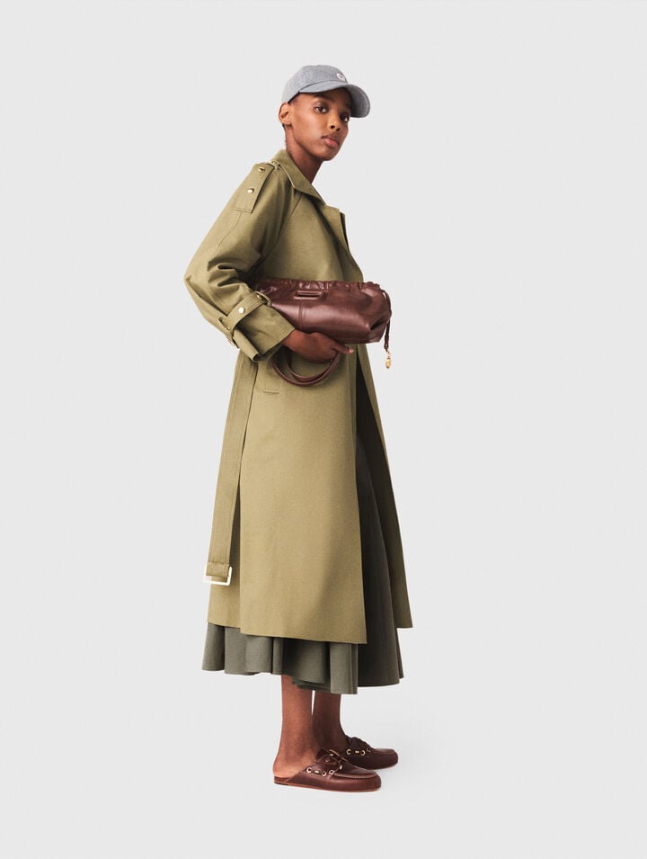 Trench borchie collo rimovibile