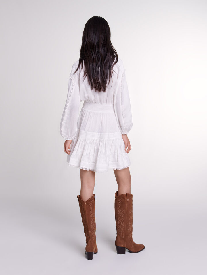 Abito corto patchwork in cotone