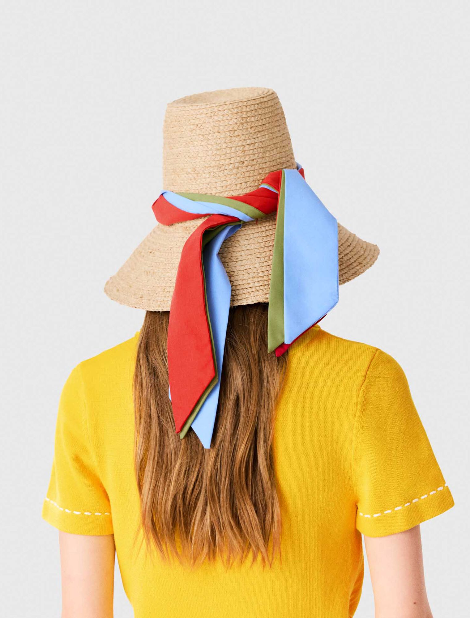 Cappello rafia con nastro stampato