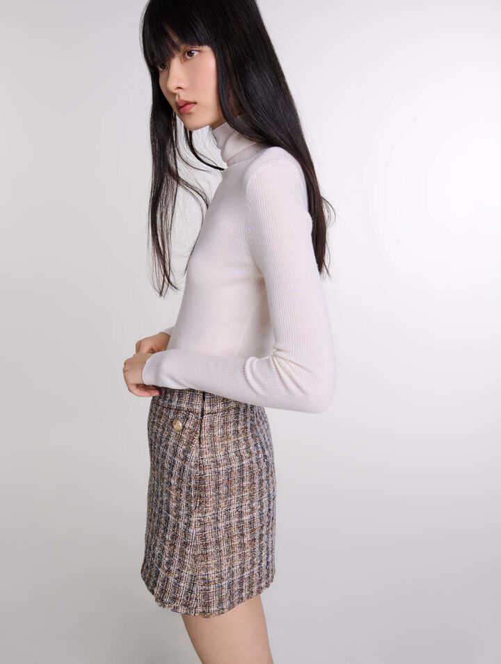 Pantaloncini trompe l'oeil in tweed