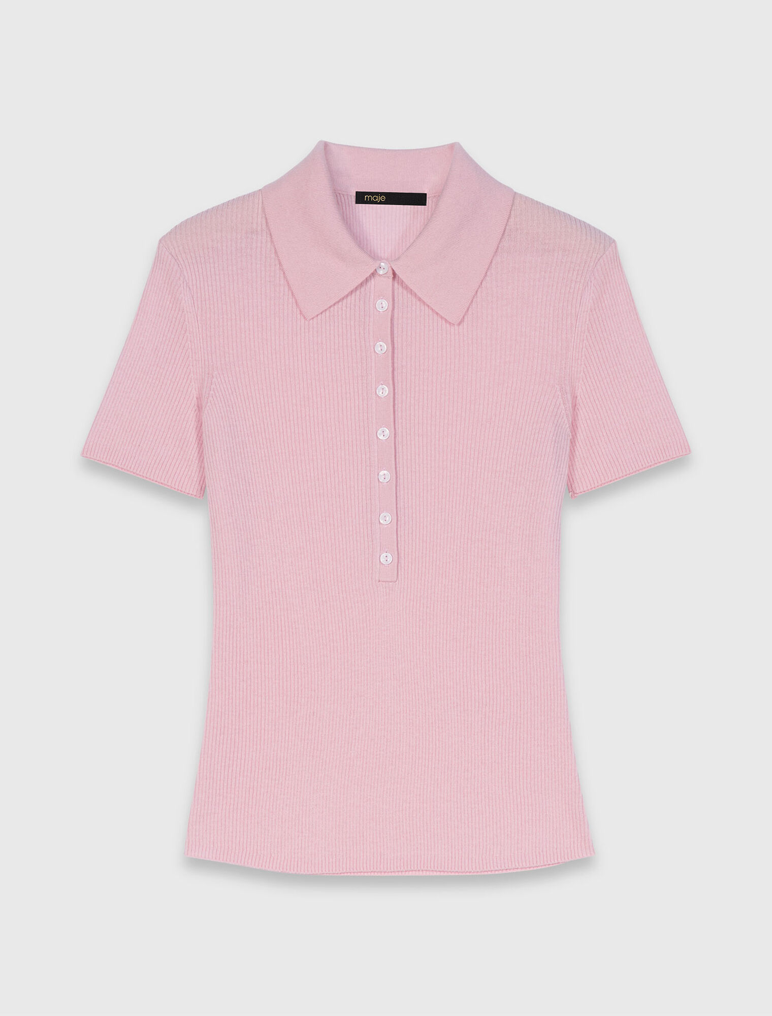 Pullover a coste collo polo