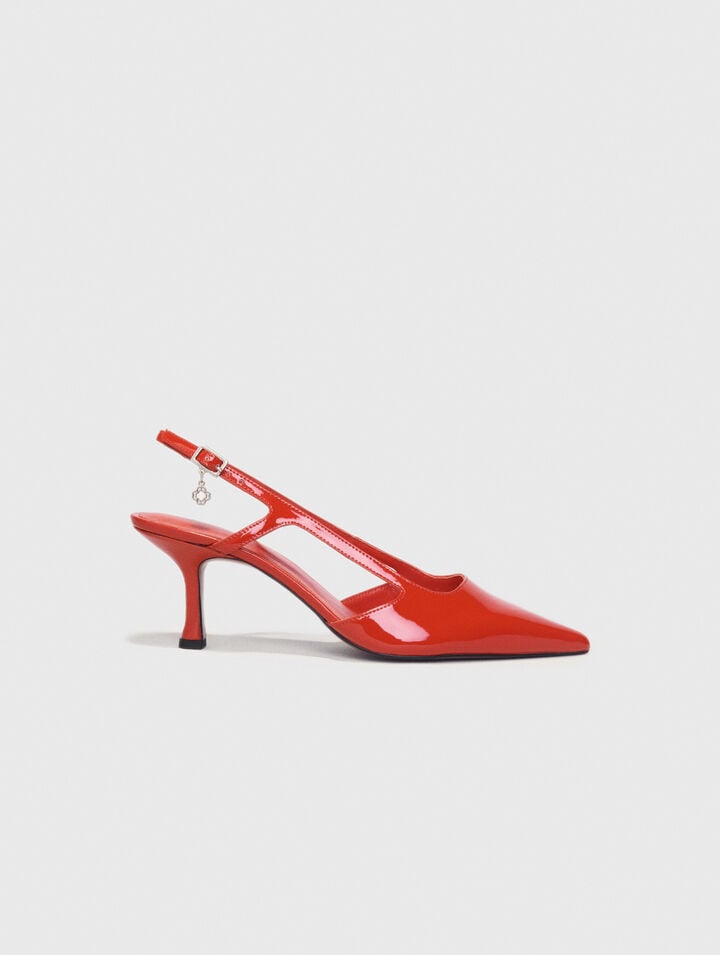 Décolleté slingback pelle vernice