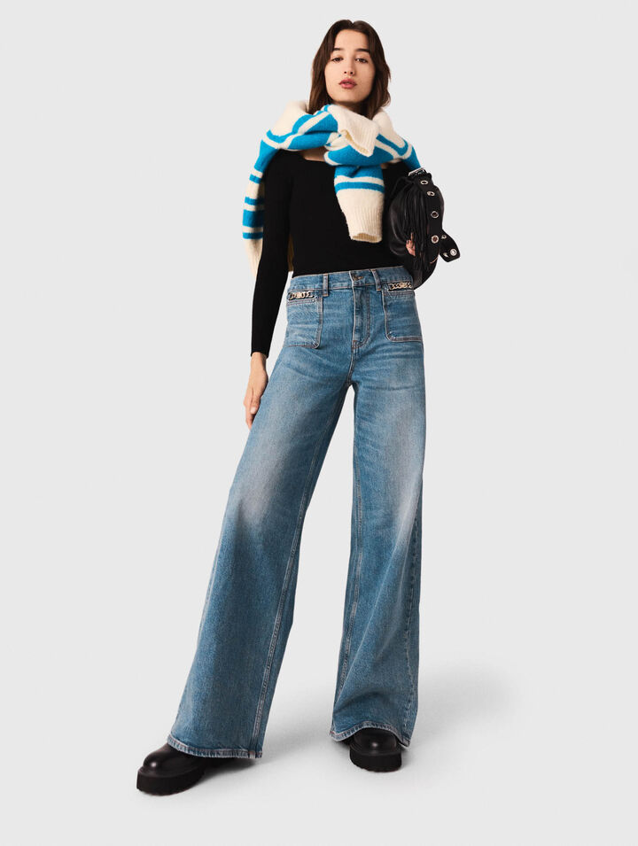 Jeans svasati con catena