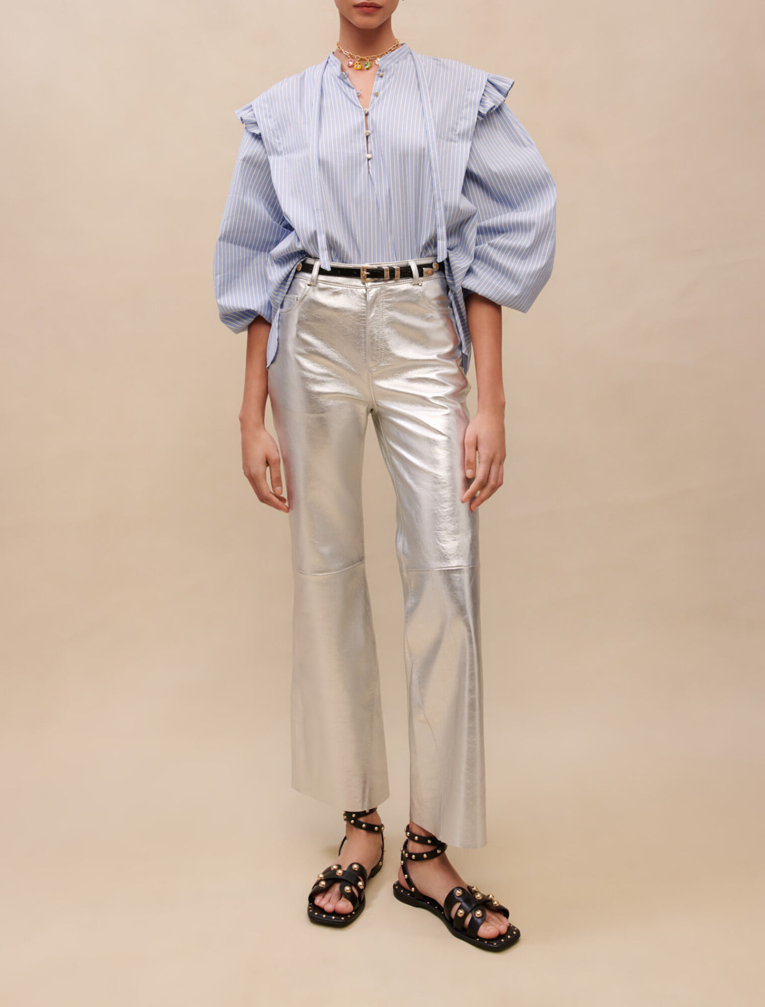 Camicetta blu a righe