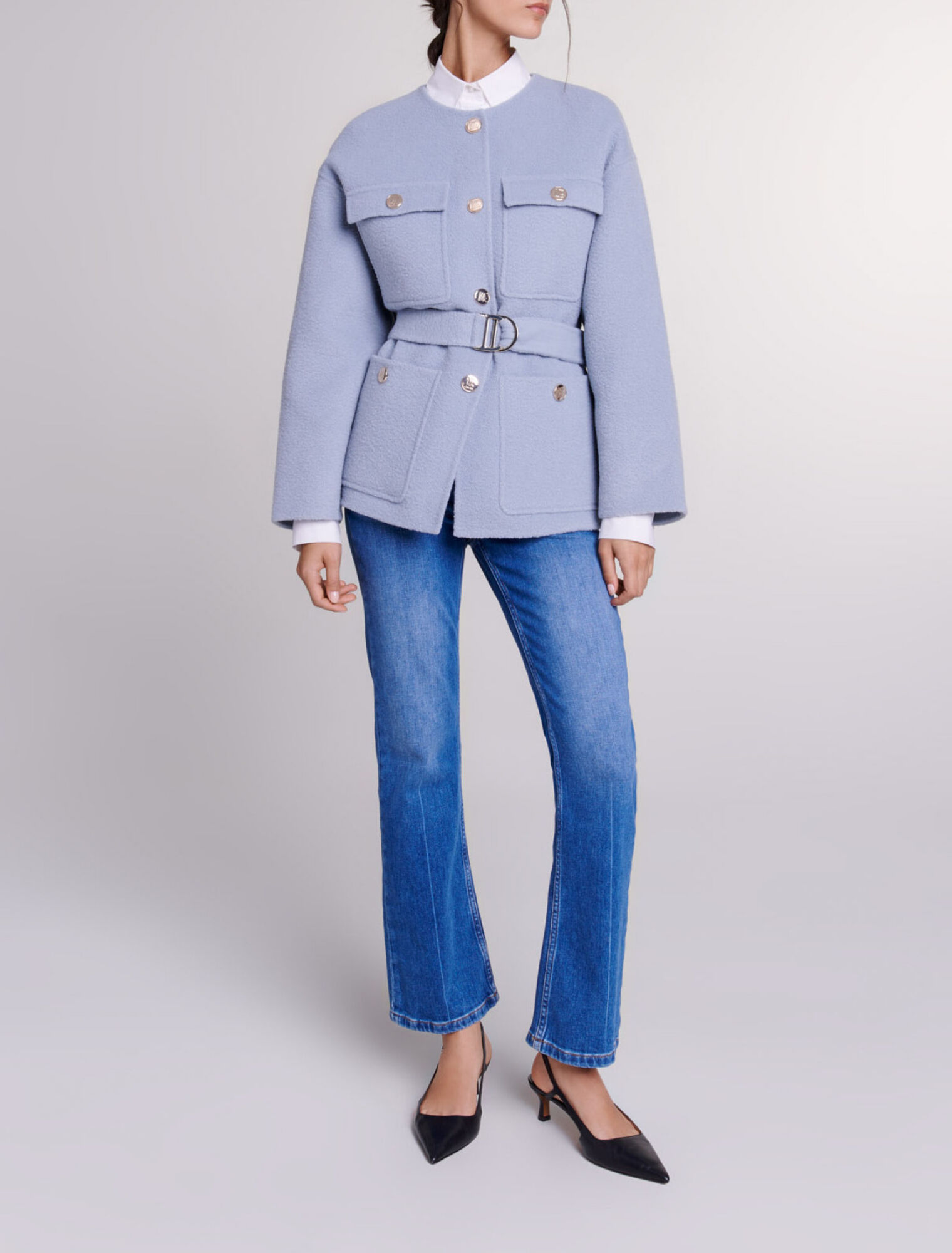 Cappotto corto con cintura