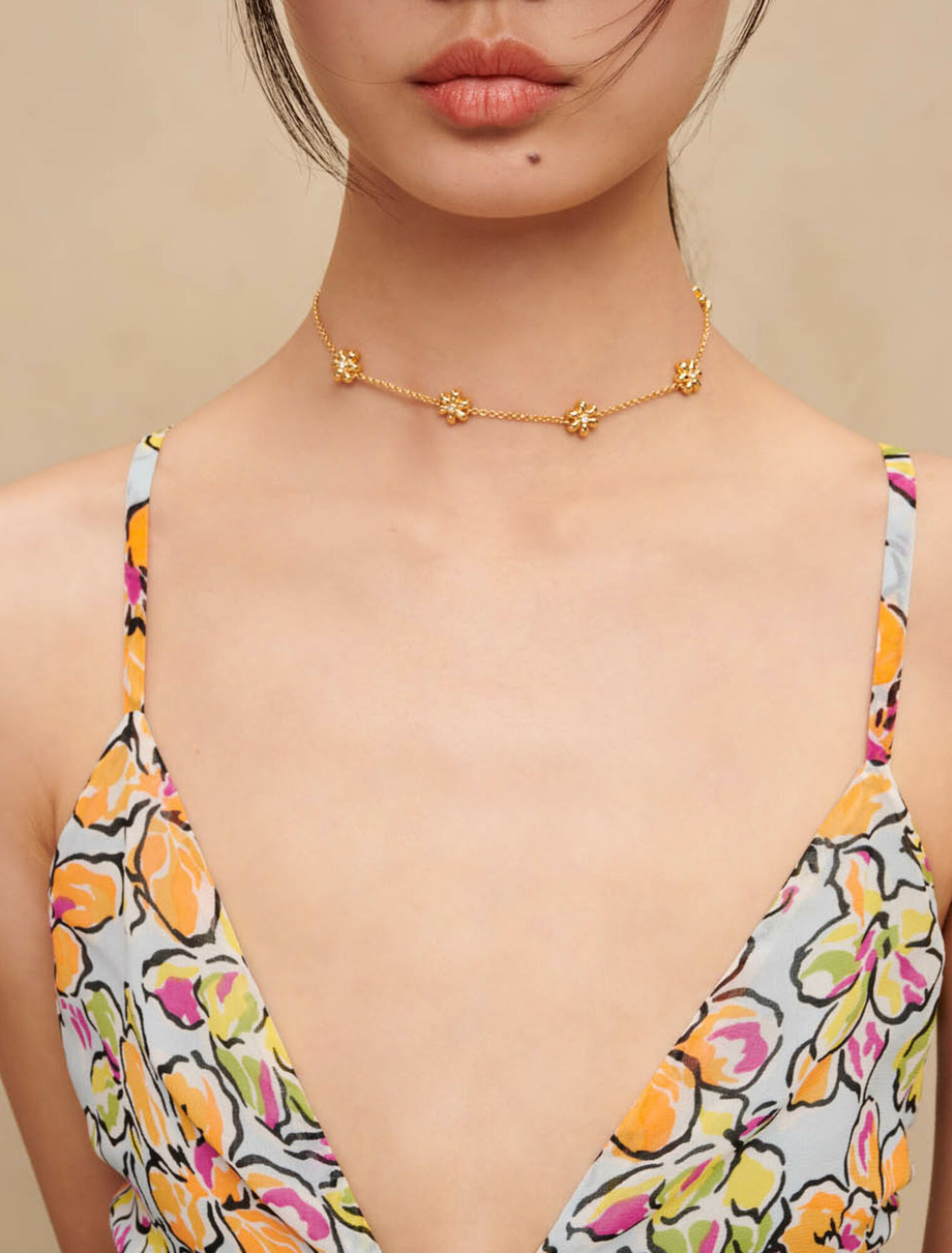 Maxi abito cut-out floreale