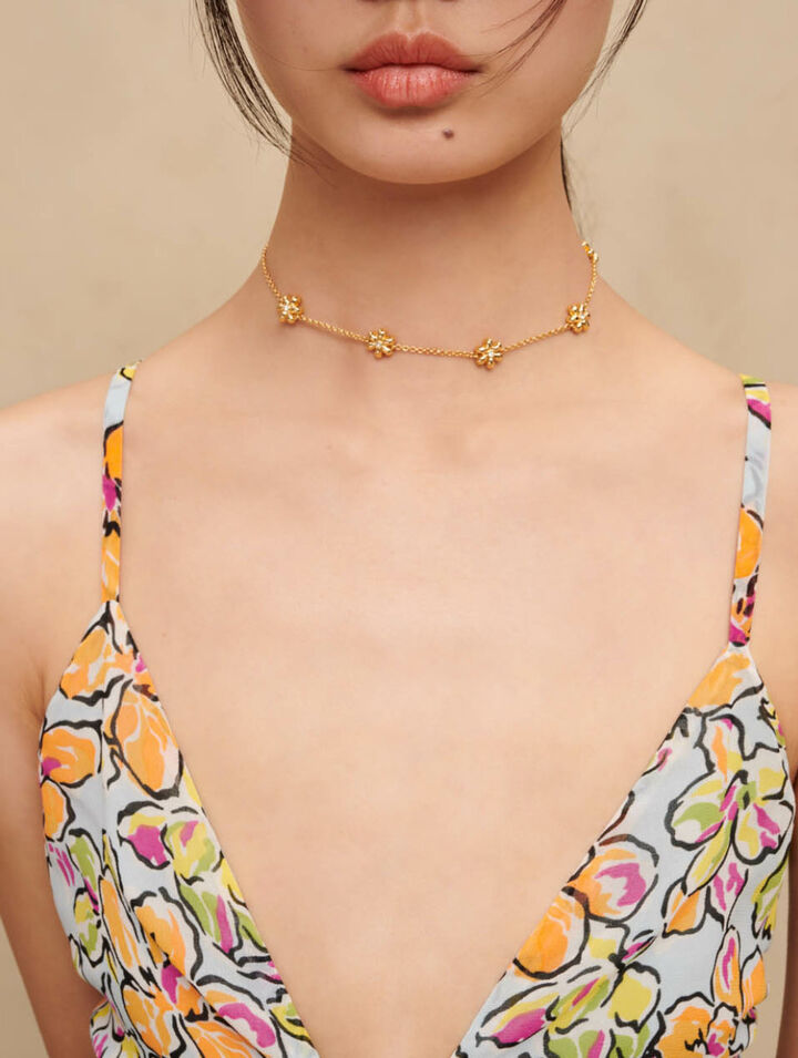Maxi abito cut-out floreale