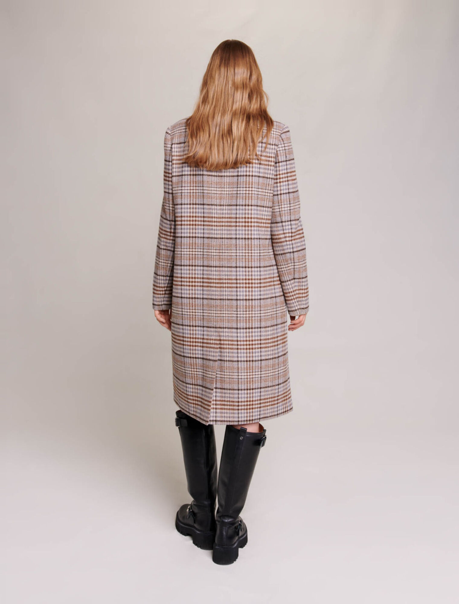 Cappotto lungo a scacchi