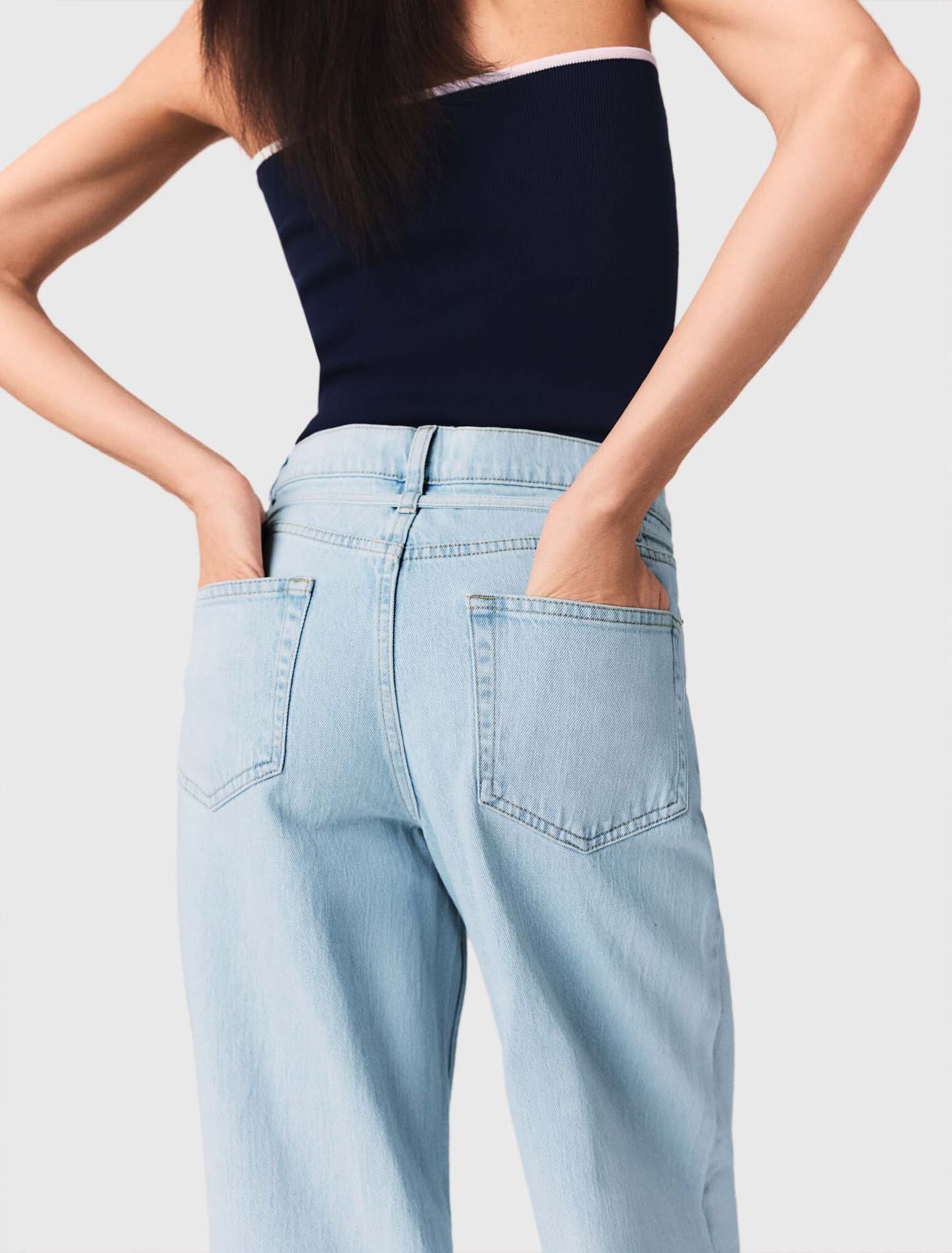 Jeans larghi con strass