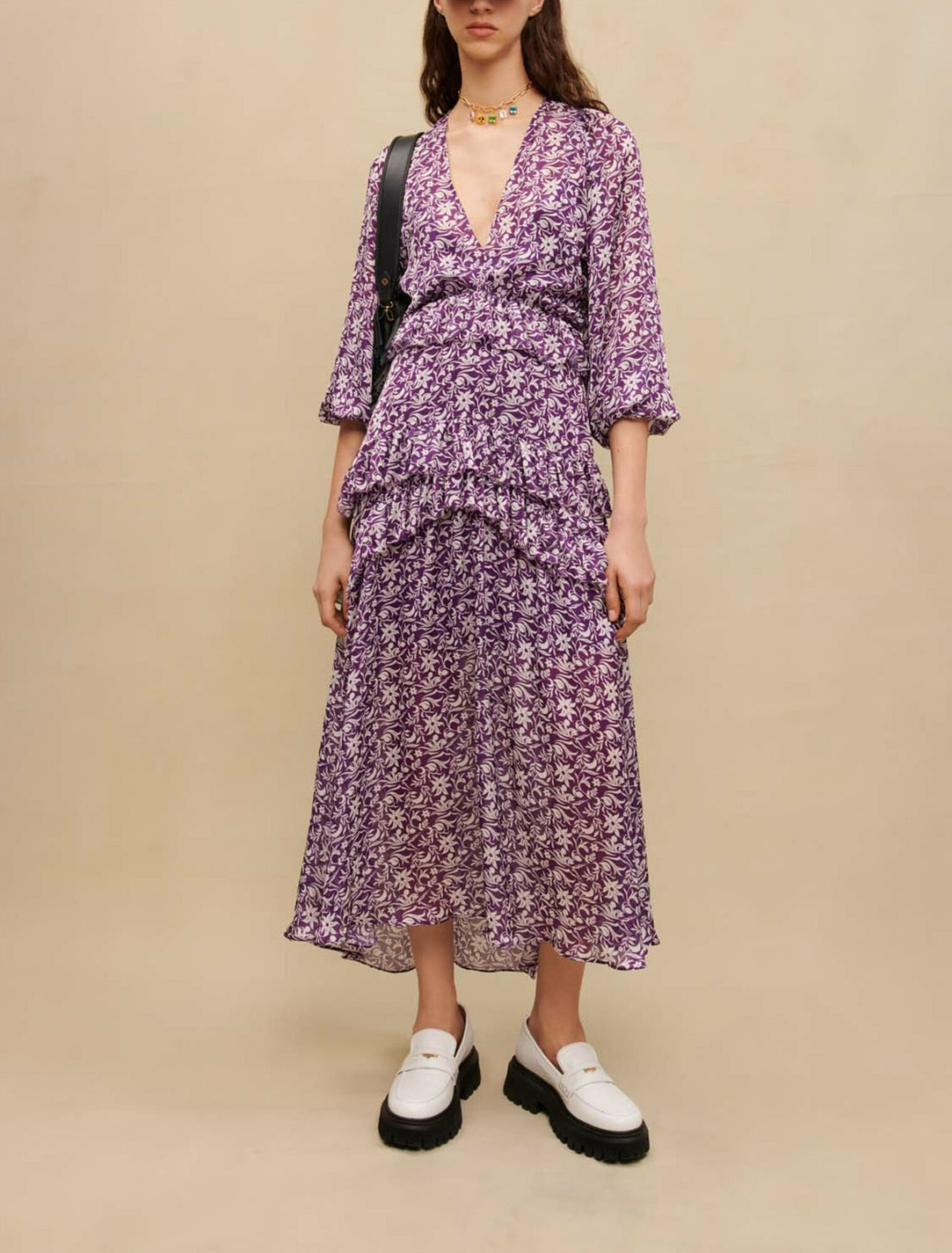 Maxi abito con stampa floreale