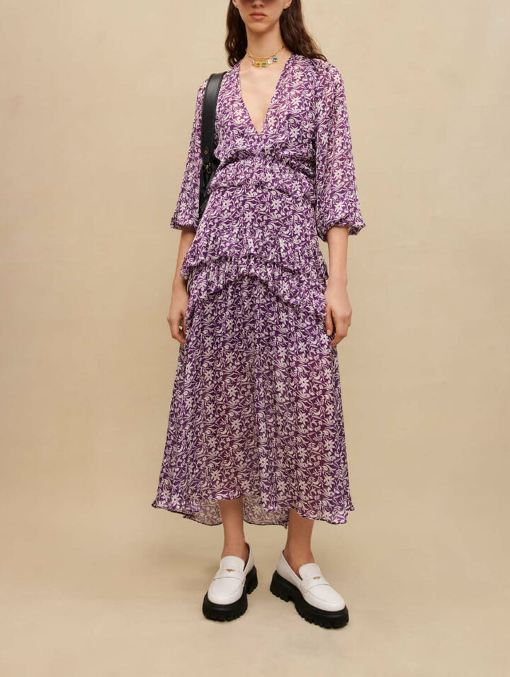 Maxi abito con stampa floreale