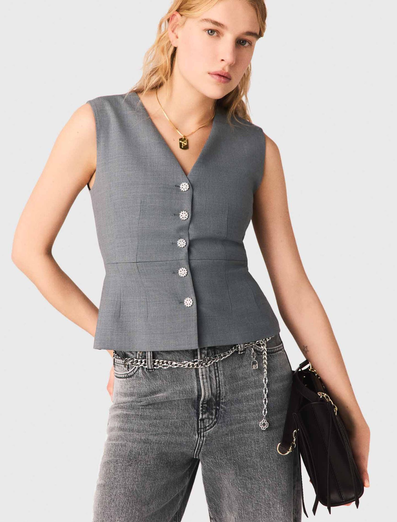 Panciotto con bottoni gioiello