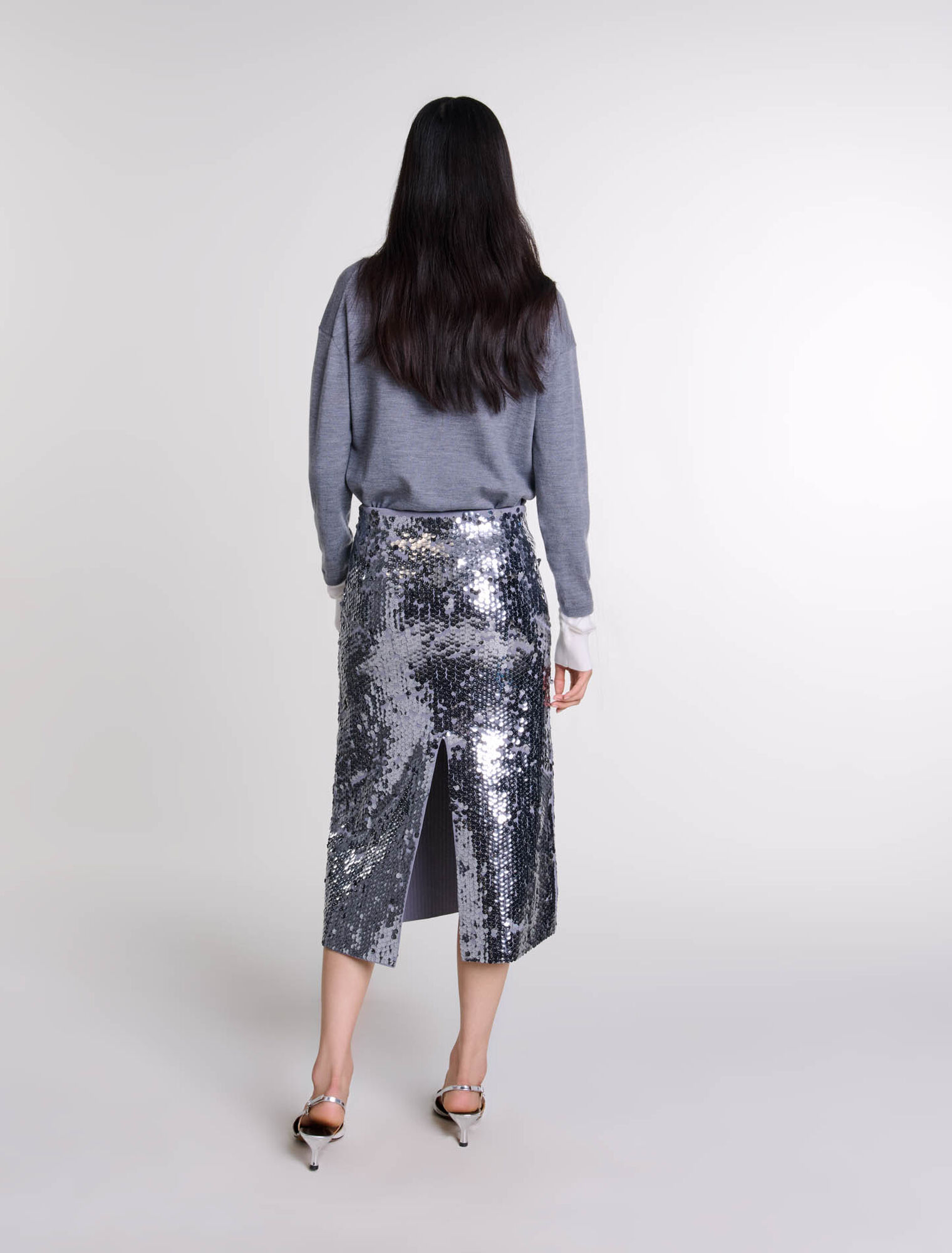 Gonna in maglia glitterata