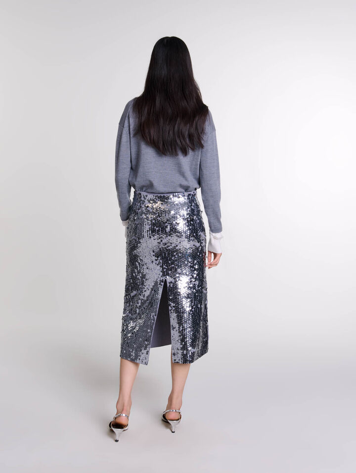 Gonna in maglia glitterata
