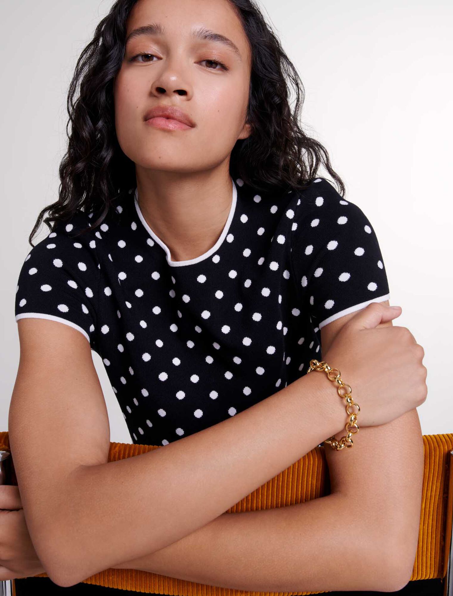 Top in maglia jacquard 
