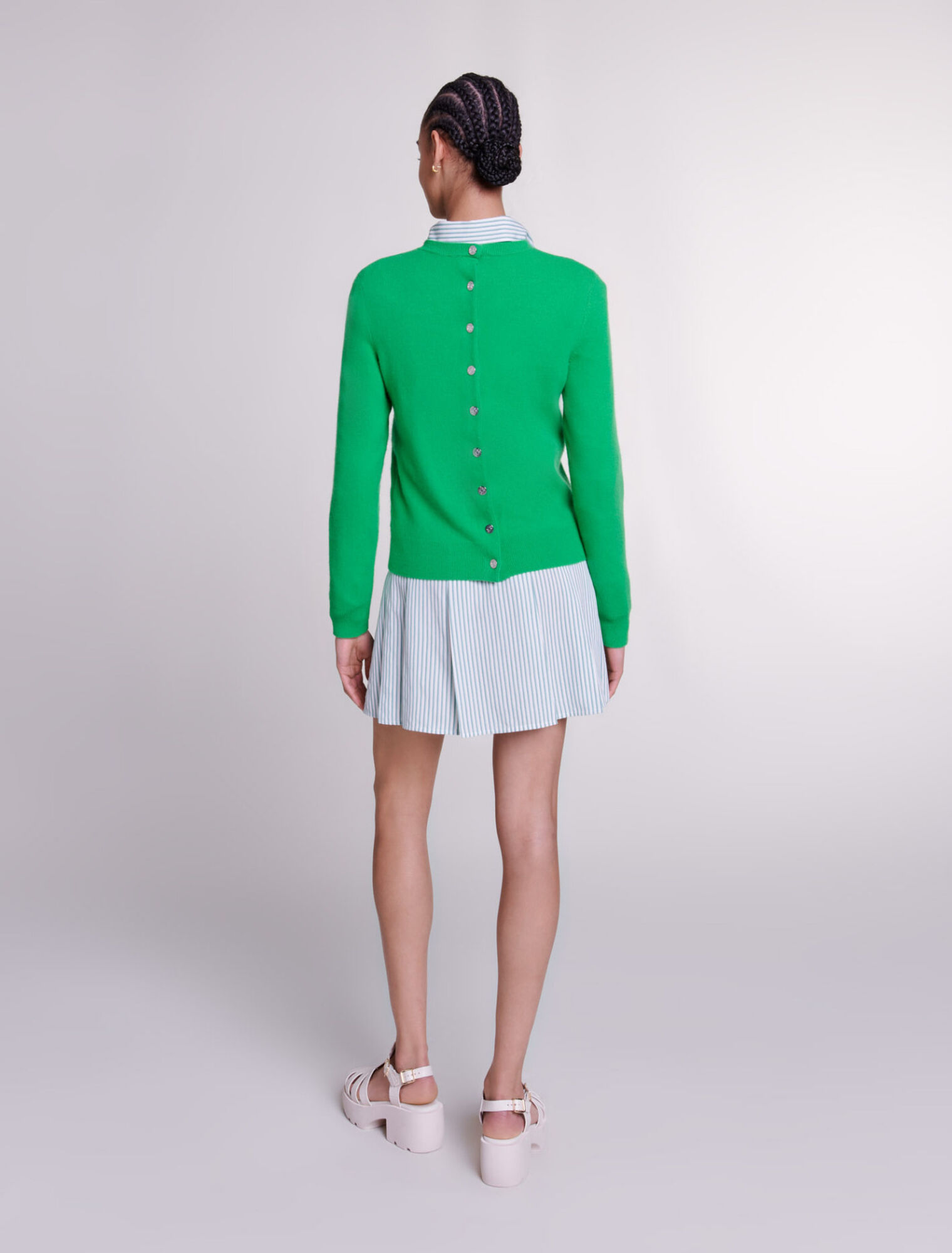 Cardigan in cashmere e lana