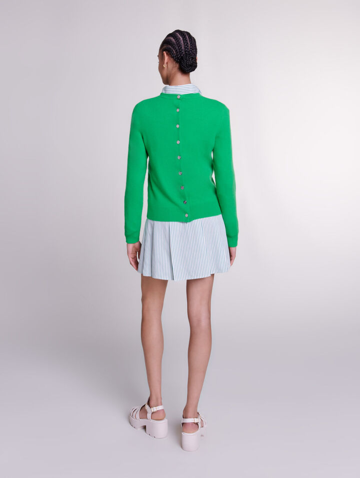 Cardigan in cashmere e lana