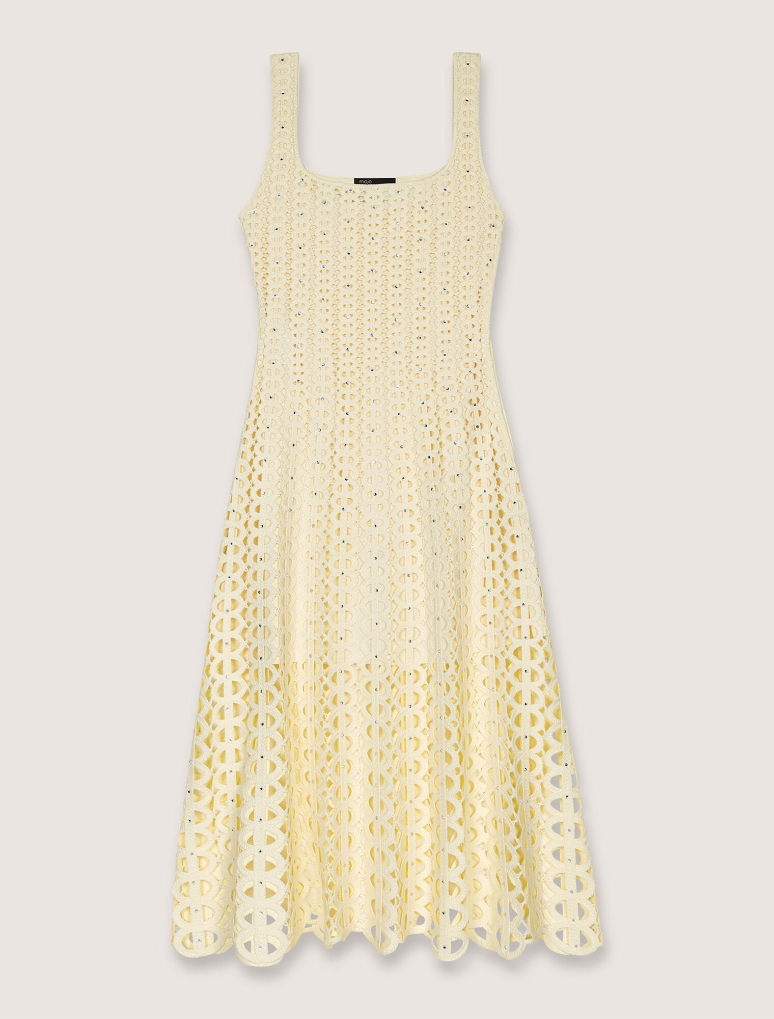Abito midi in crochet glitterato