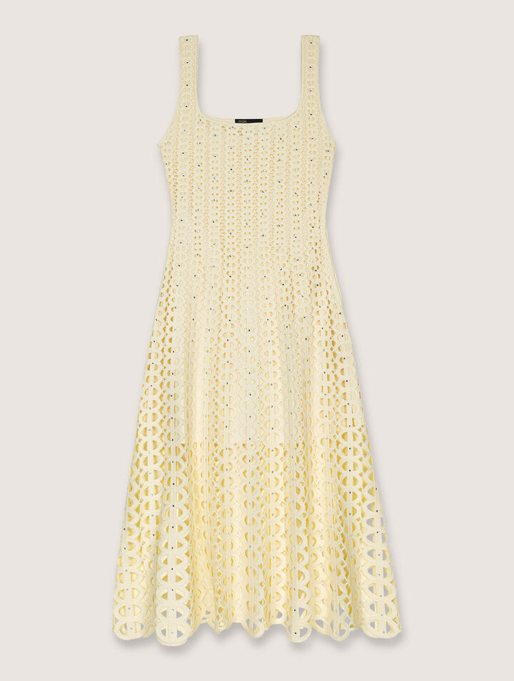 Abito midi in crochet glitterato