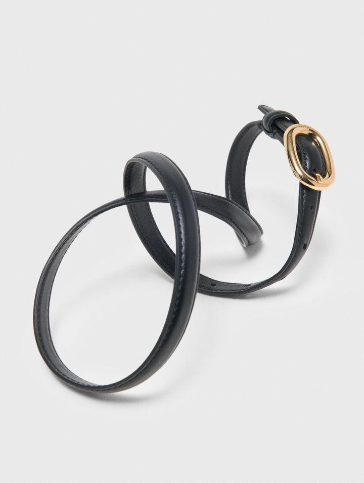 Cintura fine in pelle fibbia ovale