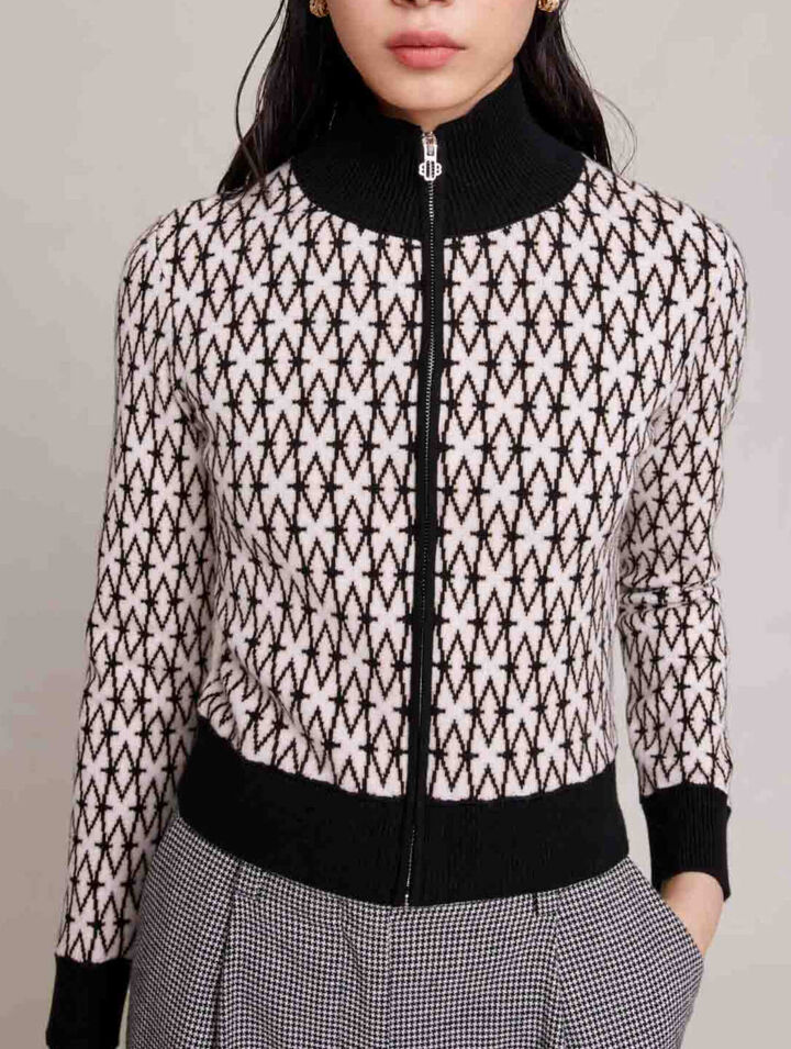 Cardigan in maglia con monogramma