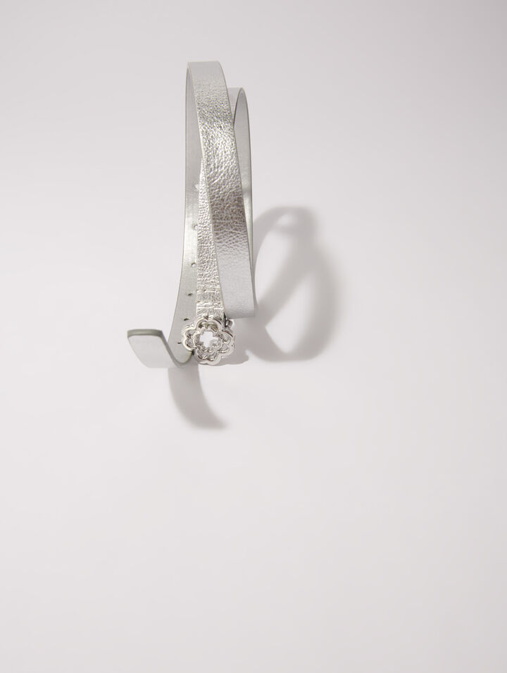 Cintura sottile con fibbia Clover
