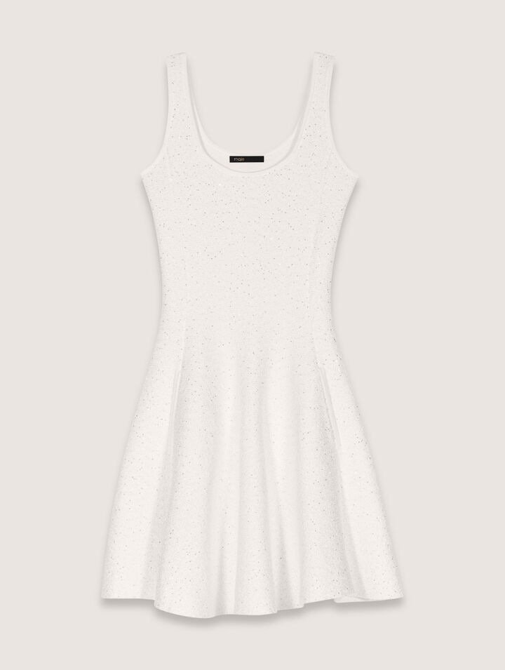 Abito corto in maglia paillettes