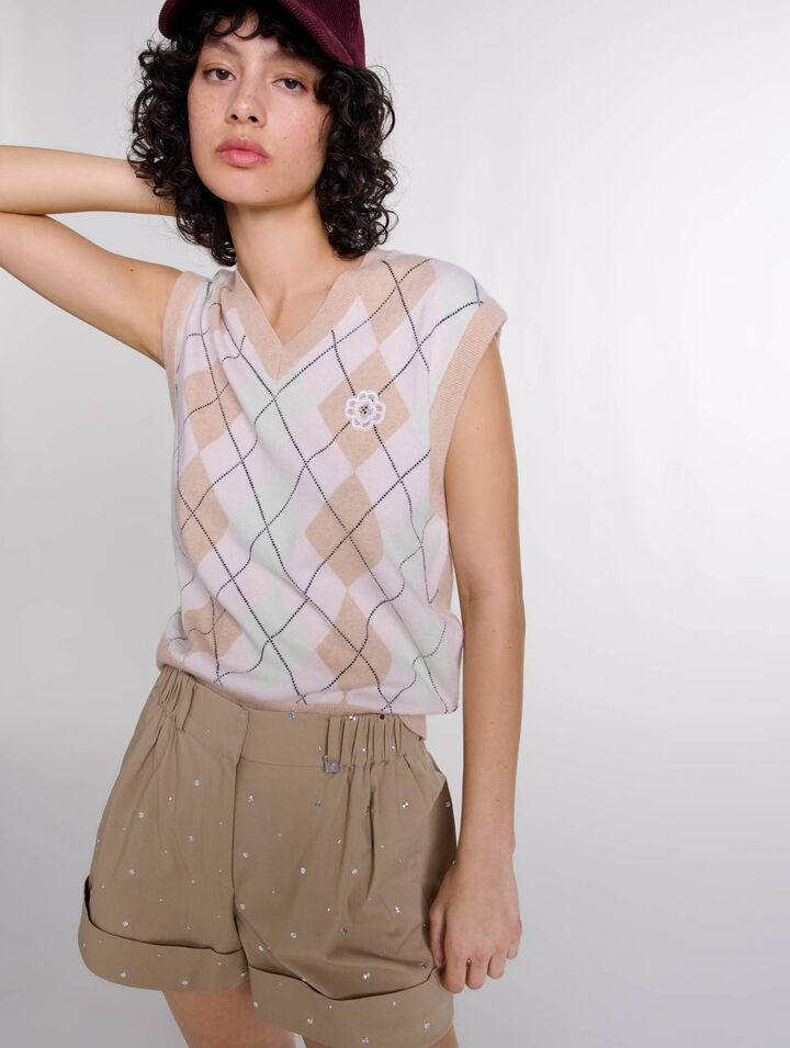 Pantaloncini in cotone con borchie