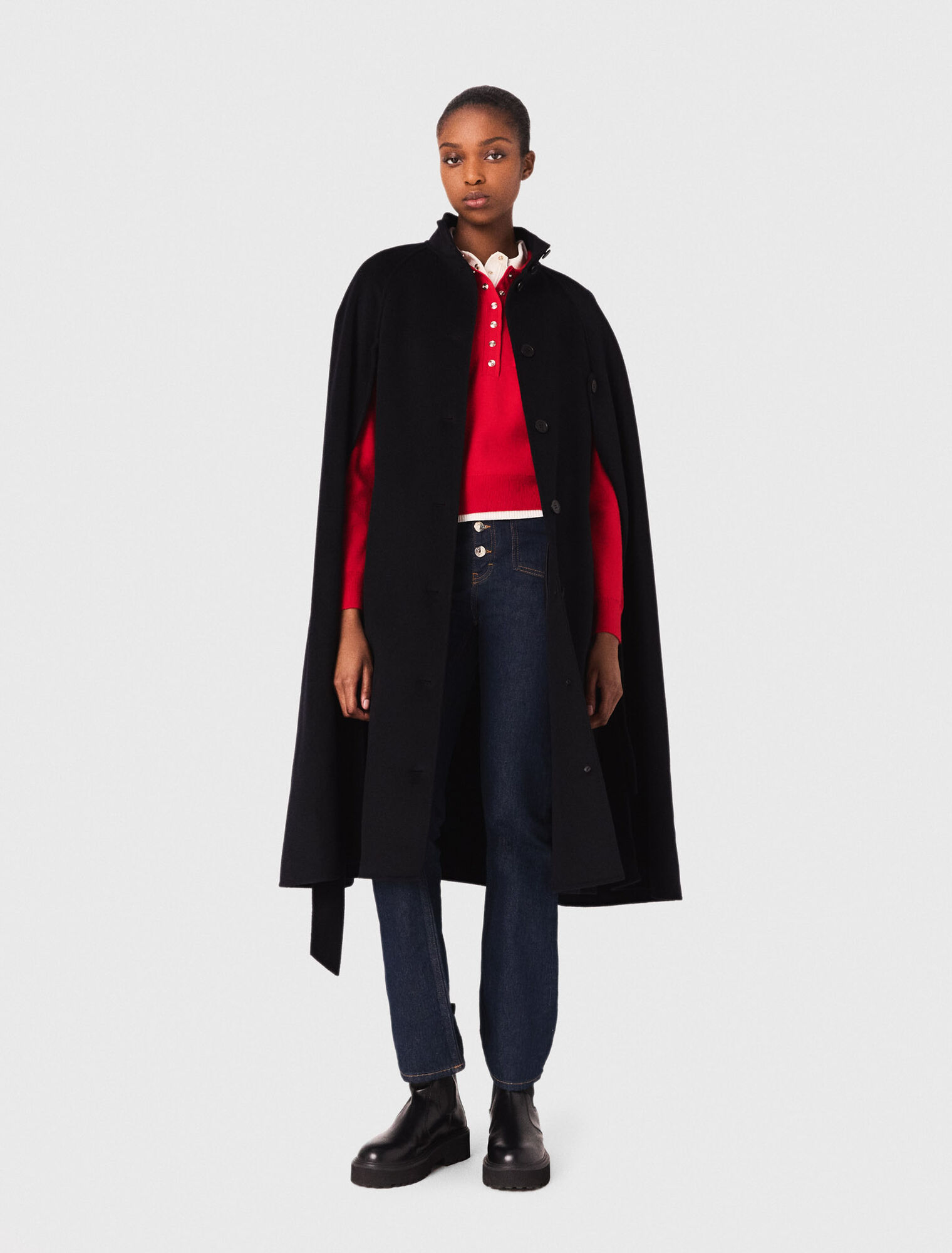 Cappotto lungo double face mantella