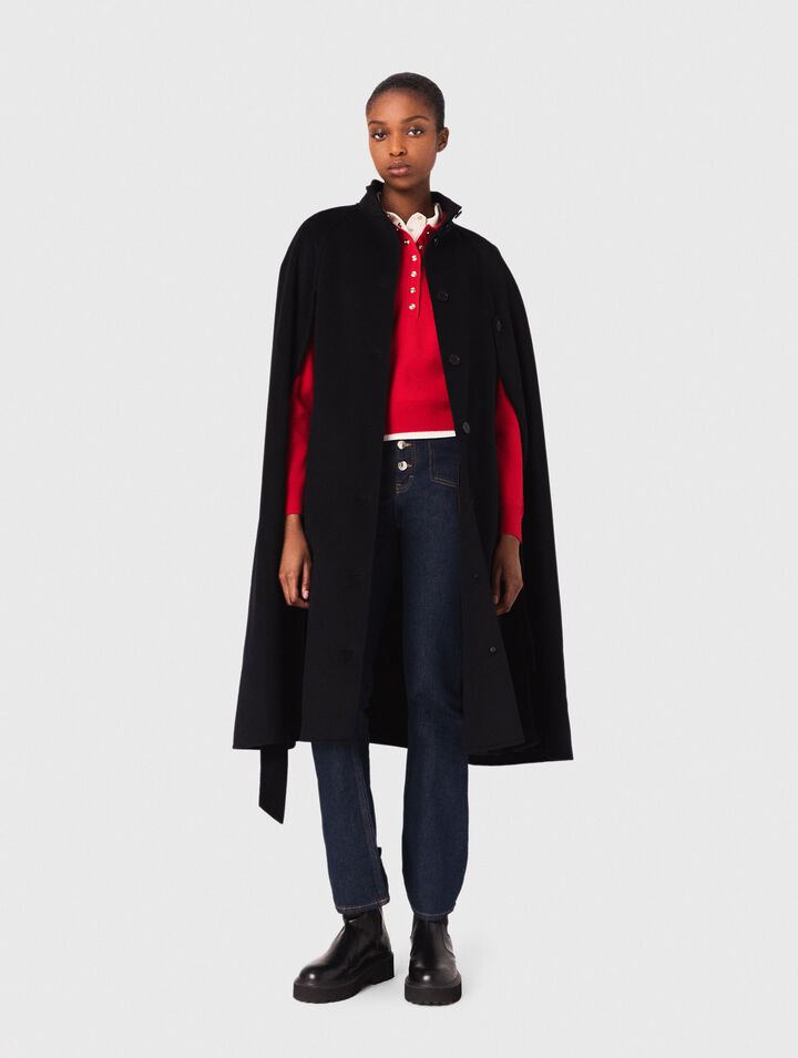 Cappotto lungo double face mantella