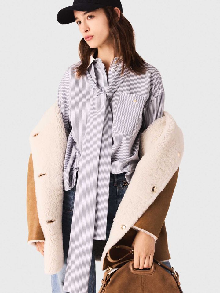 Cappotto reversibile in pelle