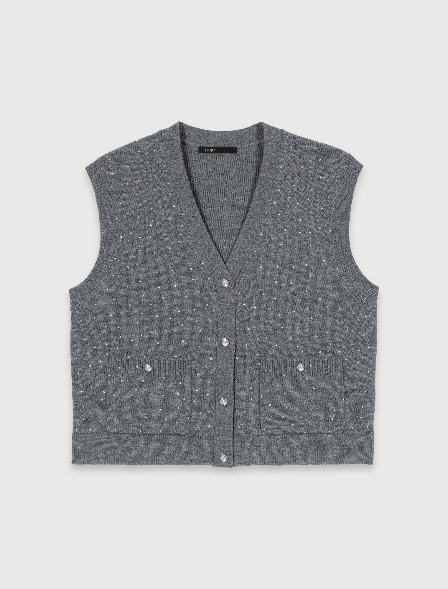 Top in maglia con strass