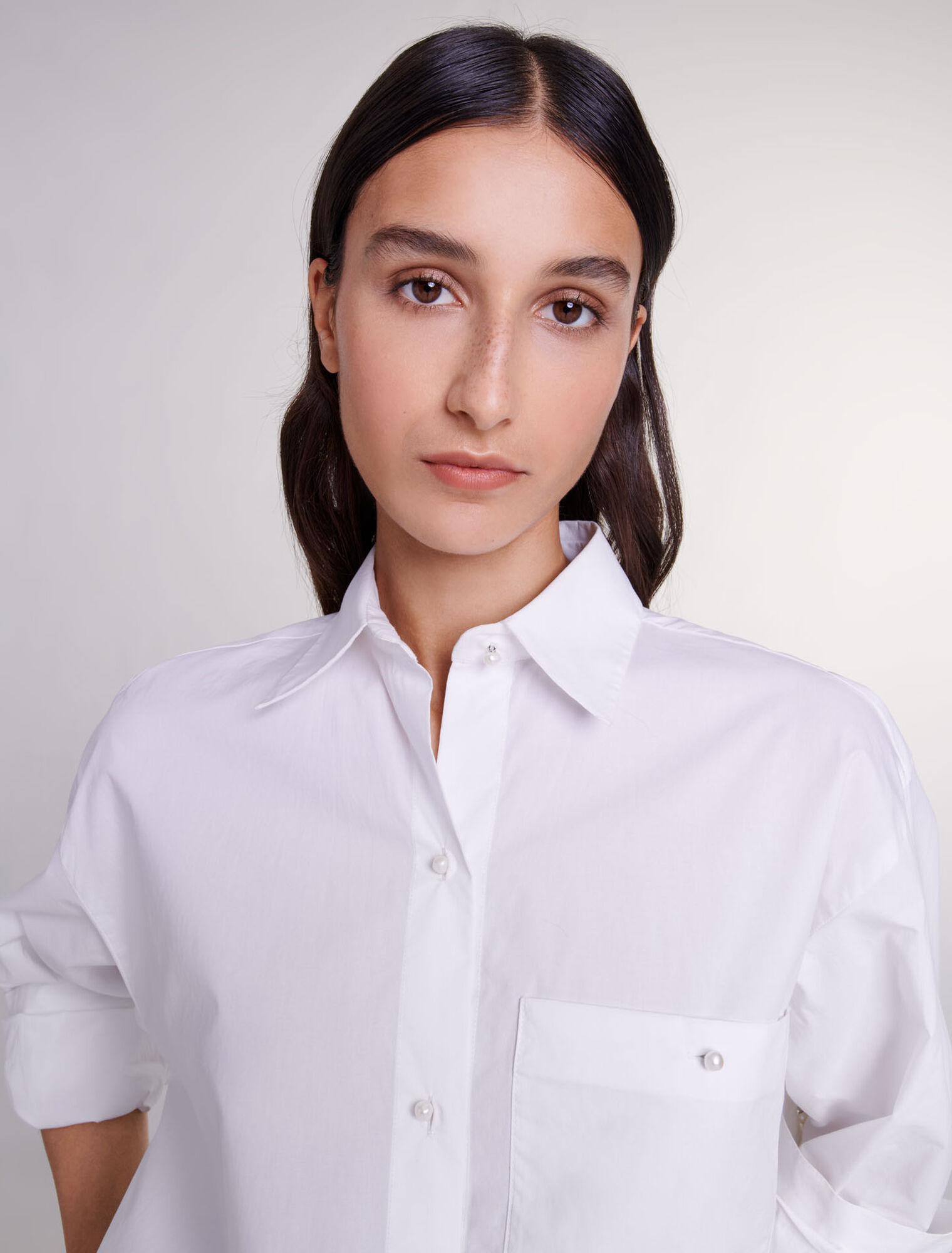 Camicia bianca in popeline di cotone