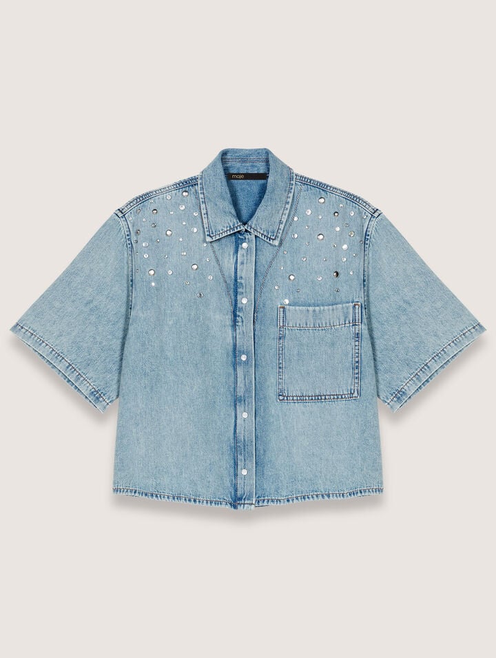 Camicia in denim con borchie