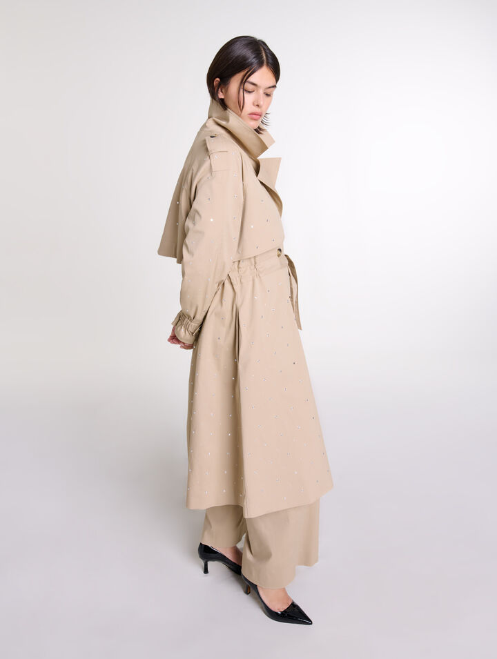 Trench borchiato vita elastica