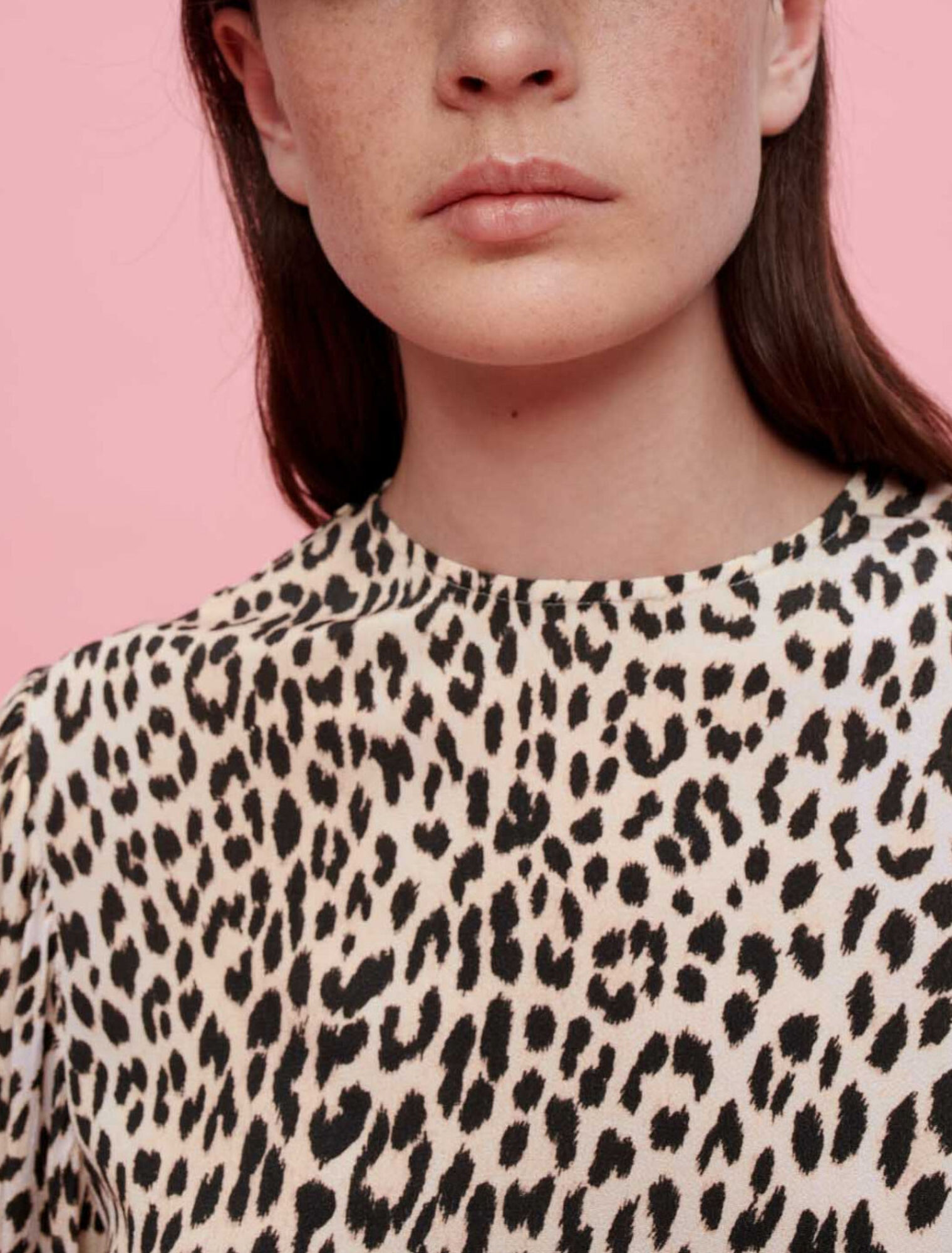 Abito in viscosa con stampa leopardo
