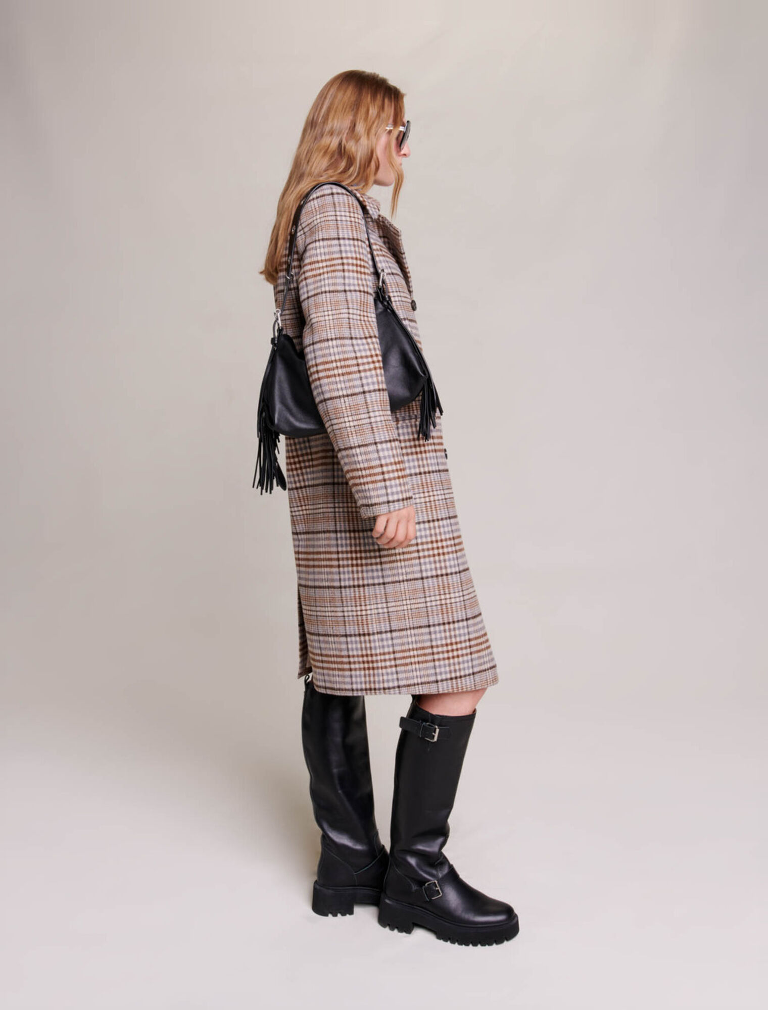 Cappotto lungo a scacchi