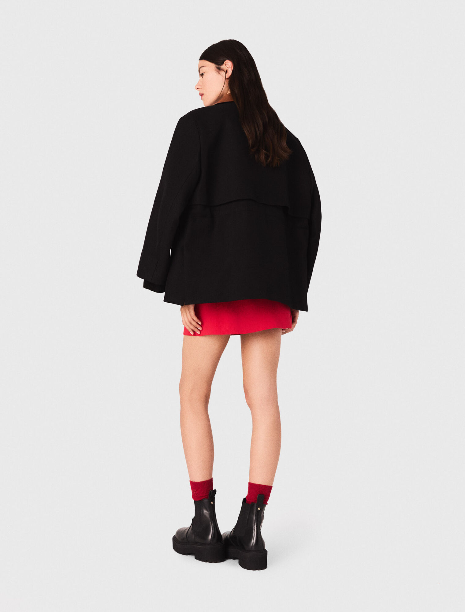 Parka collo in pelle