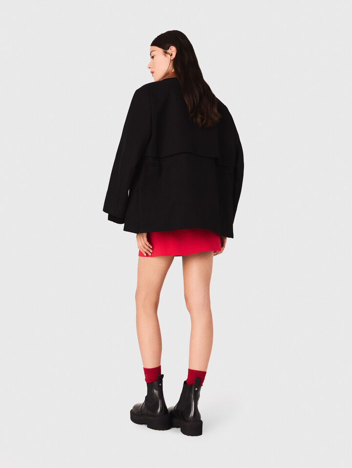 Parka collo in pelle