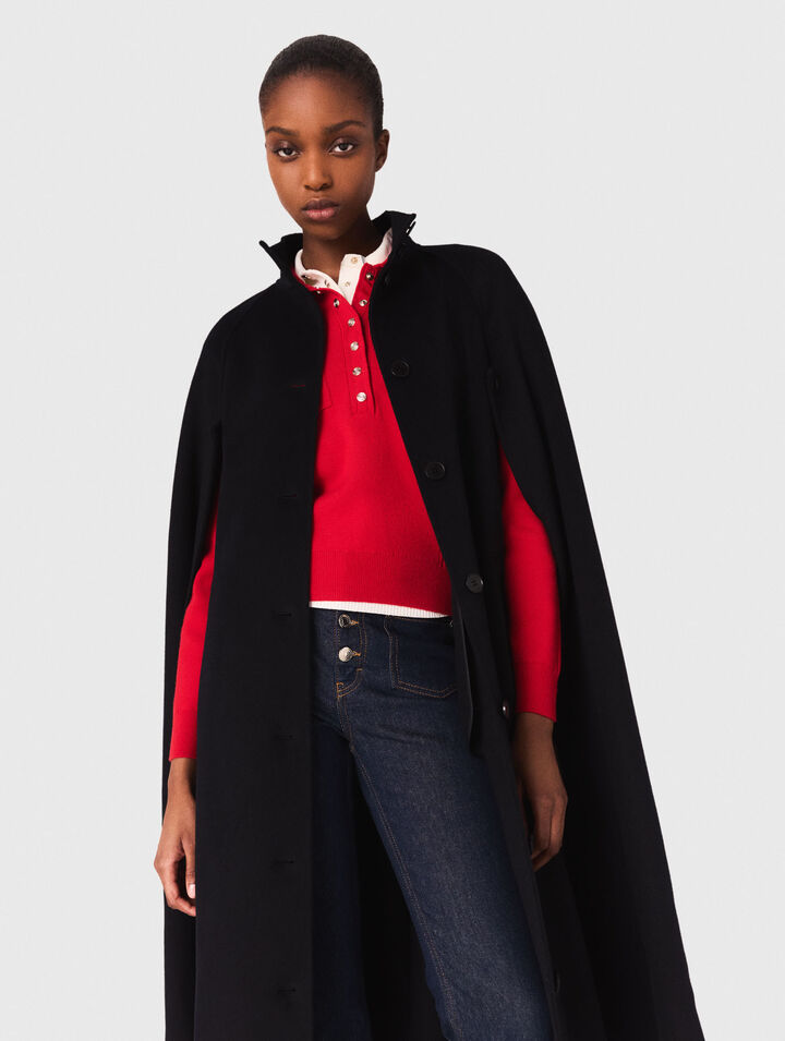 Cappotto lungo double face mantella