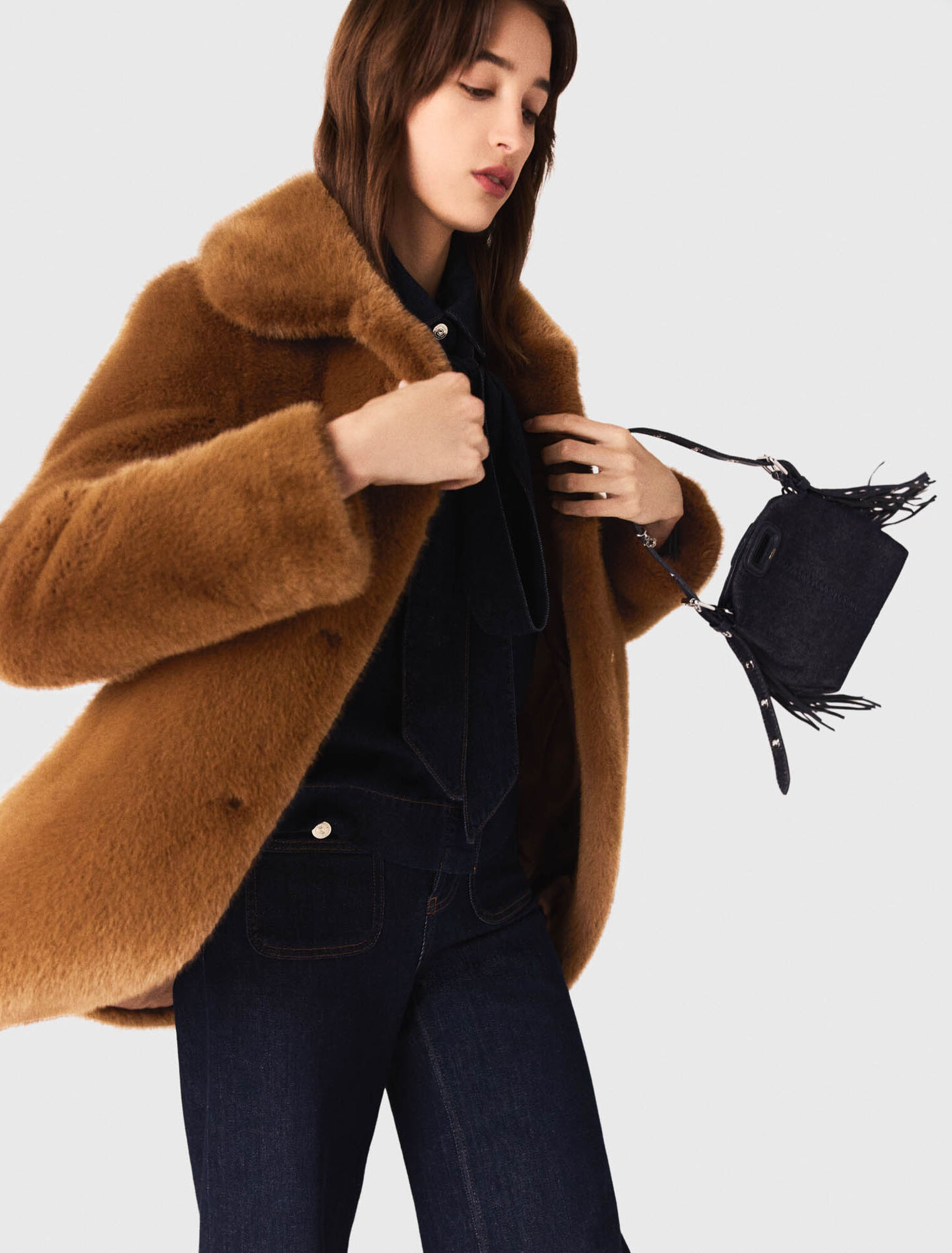 Cappotto midi in ecopelliccia