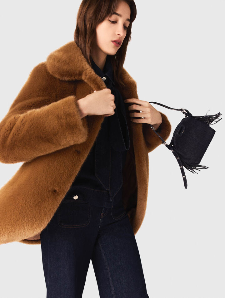 Cappotto midi in ecopelliccia