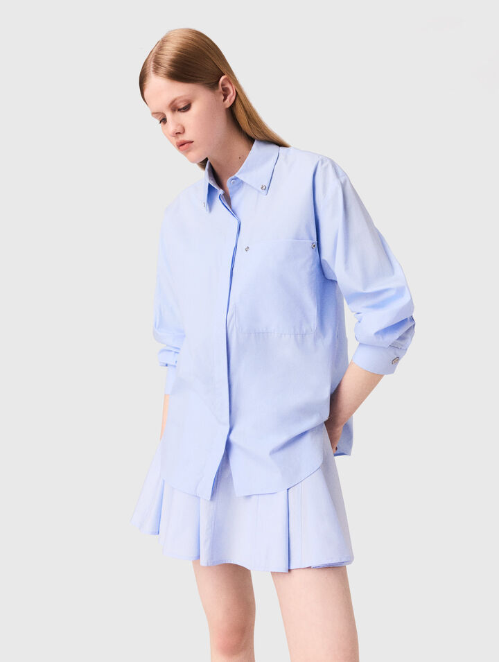 Camicia lunga in popeline