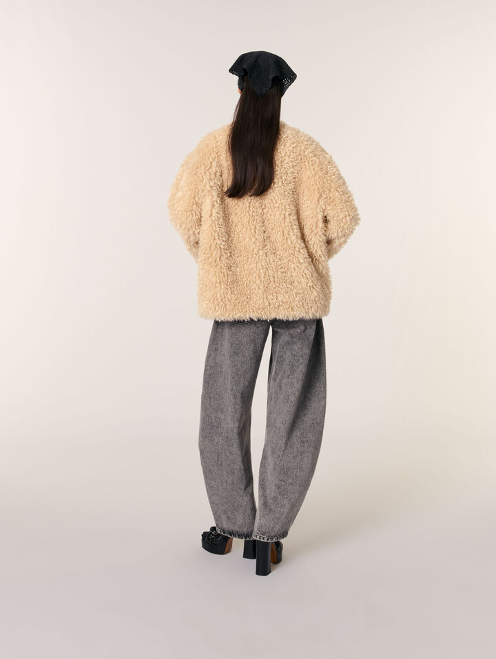 Cappotto corto in ecopelliccia