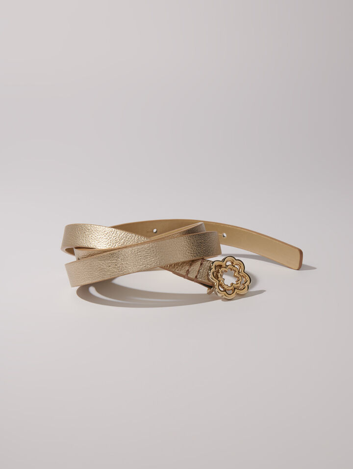 Cintura sottile con fibbia Clover