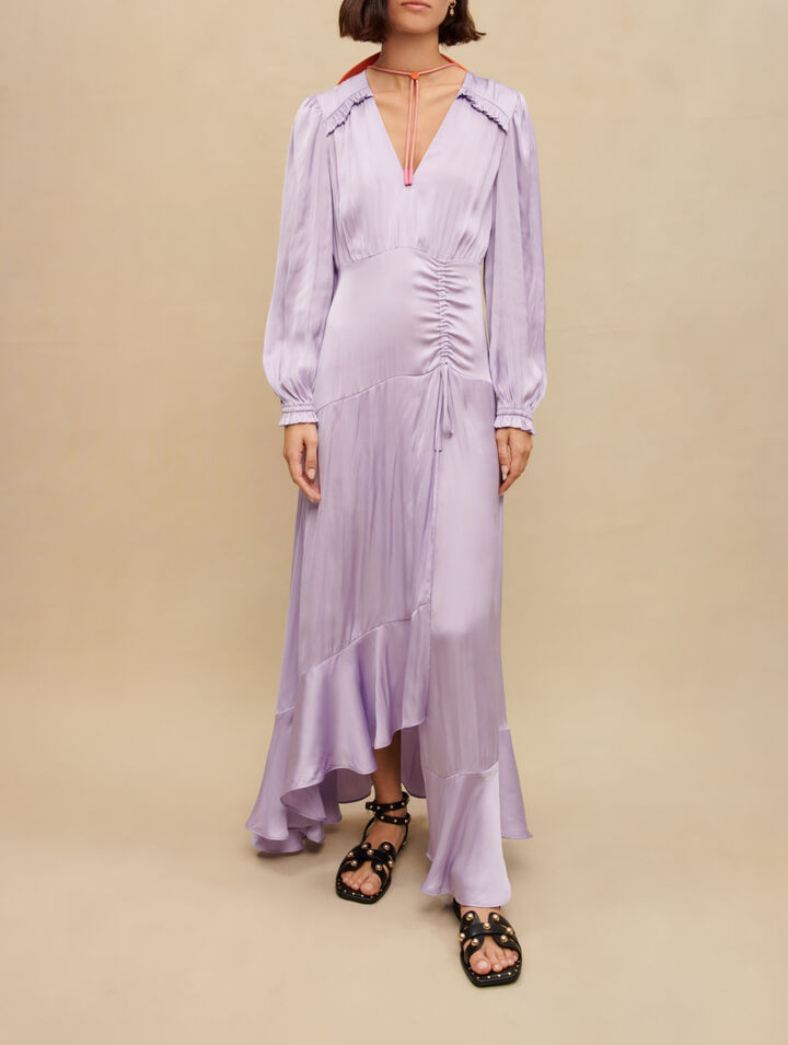 Abito lungo fluido satinato