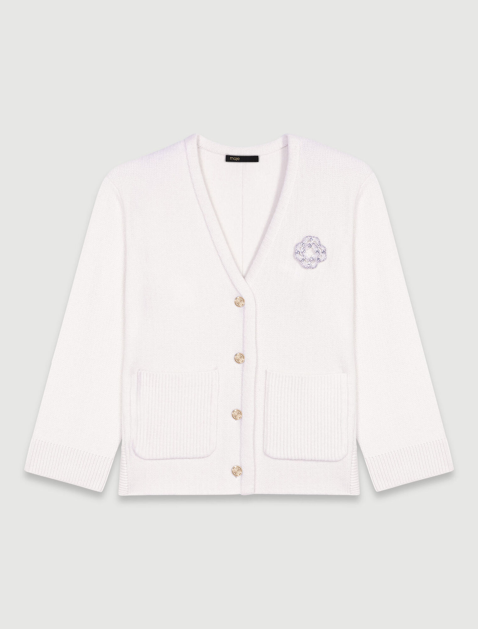 Cardigan maglia Clover con strass