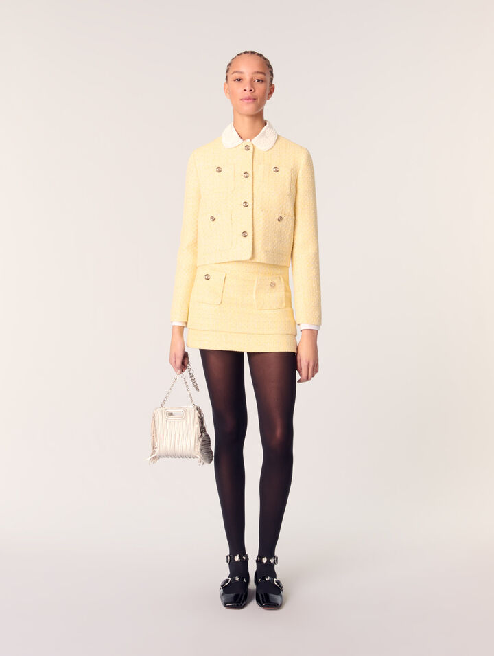 Giacca corta in tweed e lurex