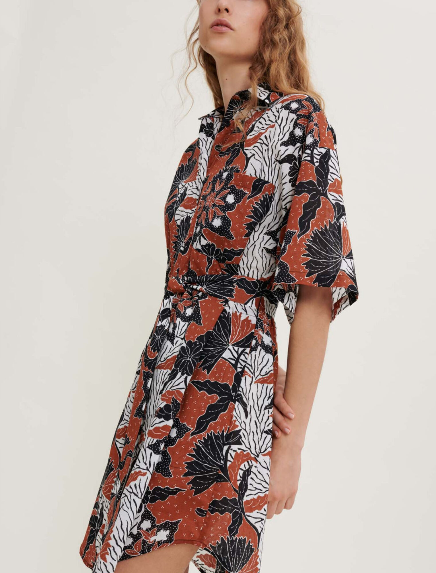 Abito camicia in voile di cotone